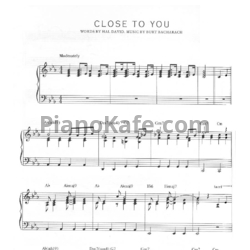 Ноты Burt Bacharach - Close to you