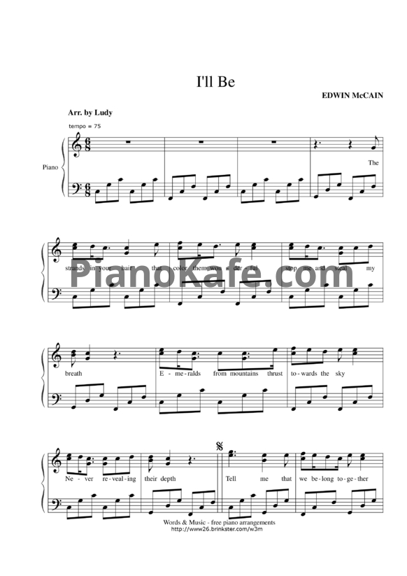 Ноты Edwin McCain - I'll be - PianoKafe.com