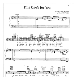 Ноты Barry Manilow - This one's for you - предпросмотр