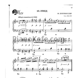 Ноты Фридрих Бургмюллер - Этюд (Соч. 105, №3) - предпросмотр