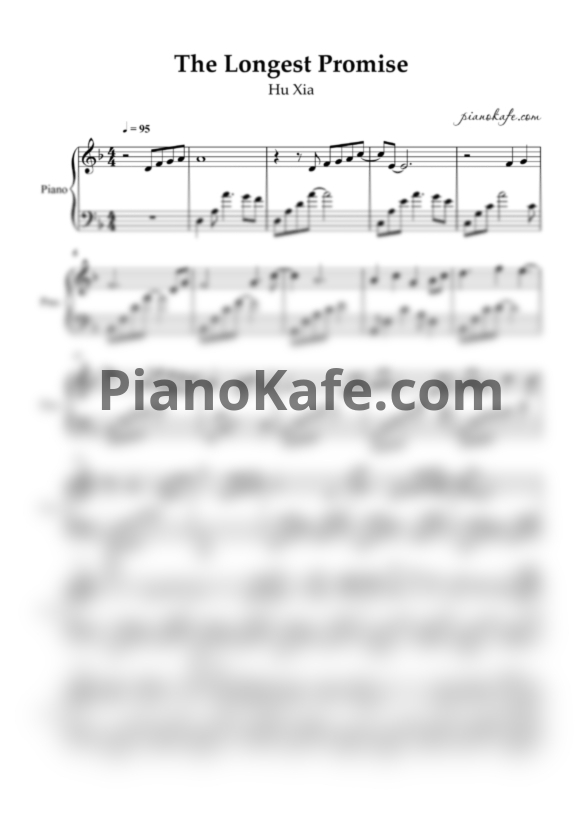 Ноты Hu Xia - The longest promise (Piano cover) - PianoKafe.com