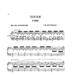 Ноты Луи Моро Готшалк - Vision (Этюд) - предпросмотр