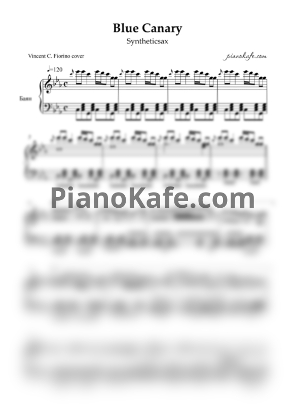 Ноты Syntheticsax - Blue Canary (Vincent C. Fiorino cover) - PianoKafe.com