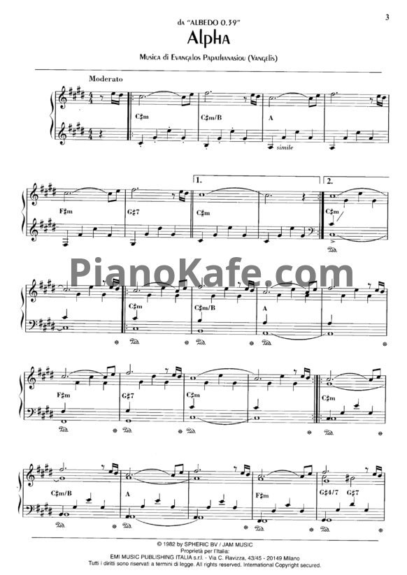 Ноты Vangelis - The best (Книга нот) - PianoKafe.com