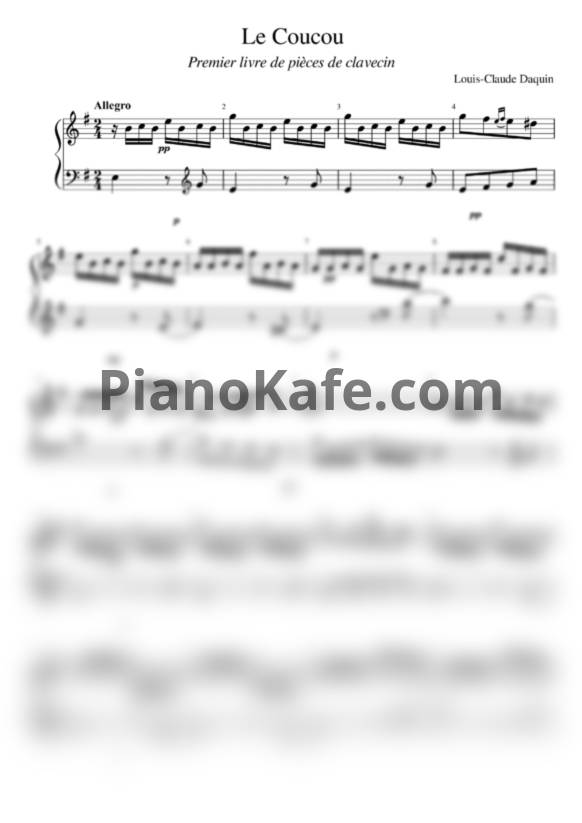 Ноты Louis-Claude Daquin - Le Coucou - PianoKafe.com