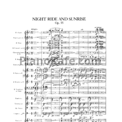 Ноты Ян Сибелиус - Симфоническая поэма "Ночная скачка и восход солнца" (Op. 55, партитура) - предпросмотр