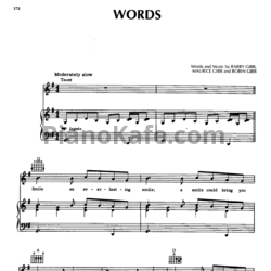 Ноты Bee Gees - Words (Версия 2) - предпросмотр