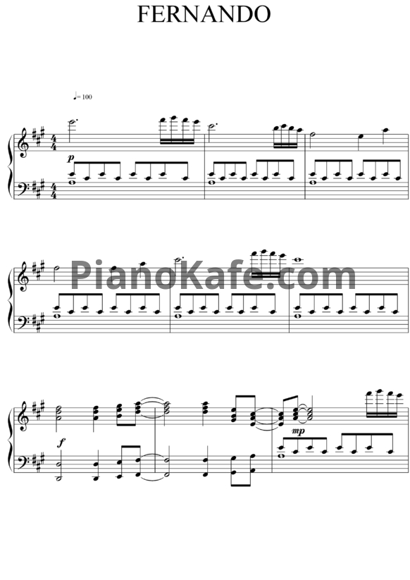 Ноты Richard Clayderman - Fernando - PianoKafe.com