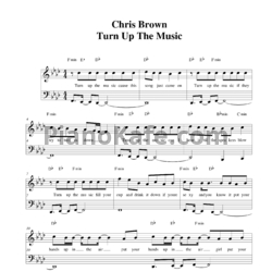 Ноты Chris Brown - Turn up the music - предпросмотр