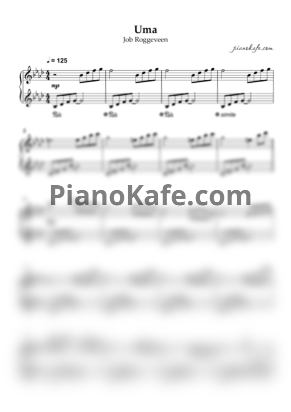 Ноты Job Roggeveen - Uma - PianoKafe.com