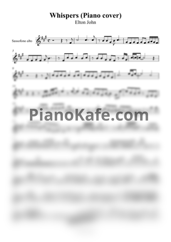 Ноты Elton John - Whispers - PianoKafe.com