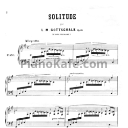 Ноты Луи Моро Готшалк - Solitude (Op. 65) - предпросмотр