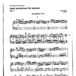 Ноты Арво Пярт - Две сонатины (Op. 1) - предпросмотр