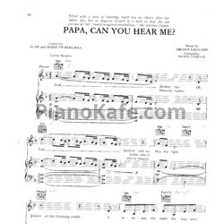 Ноты Barbra Streisand - Papa, can you hear me? (arr. by Michel Legrand) - предпросмотр