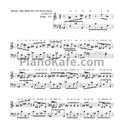 Ноты Rihanna - Bitch better have my money - предпросмотр