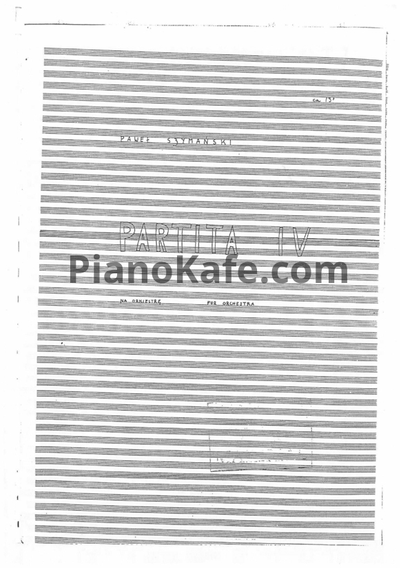 Ноты Павел Шиманский - Партита 4 для оркестра - PianoKafe.com
