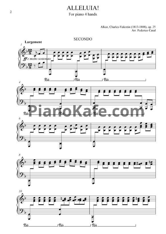 Ноты Шарль Алькан - Аллилуйя (Op. 25) для фортепиано в 4 руки - PianoKafe.com
