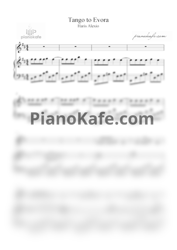 Ноты Haris Alexiou - Tango to Evora - PianoKafe.com