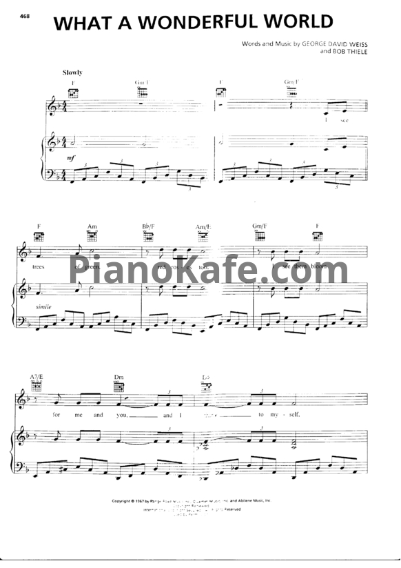Ноты Мария Кац - What a wonderful world - PianoKafe.com