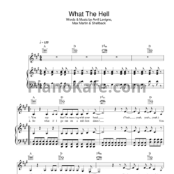 Ноты Avril Lavigne - What the hell - предпросмотр