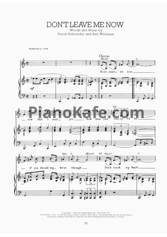 Ноты Elvis Presley - Don't leave me now - PianoKafe.com