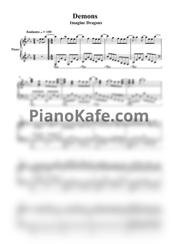 Ноты Imagine Dragons - Demons (Версия 4) - PianoKafe.com