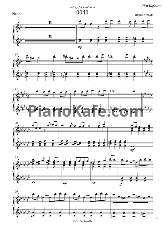 Ноты Olafur Arnalds - 0040 - PianoKafe.com