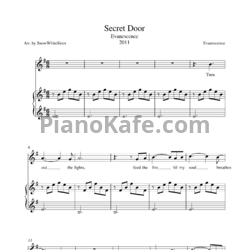 Ноты Evanescence - Secret door - предпросмотр