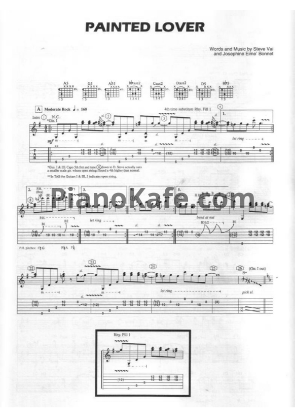 Ноты Steve Vai - Painted lover - PianoKafe.com