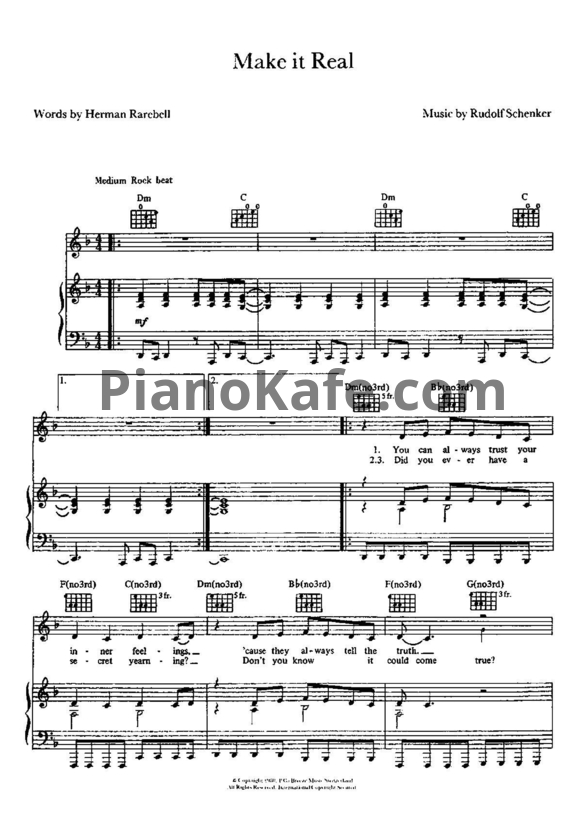 Ноты Scorpions - Make it real - PianoKafe.com