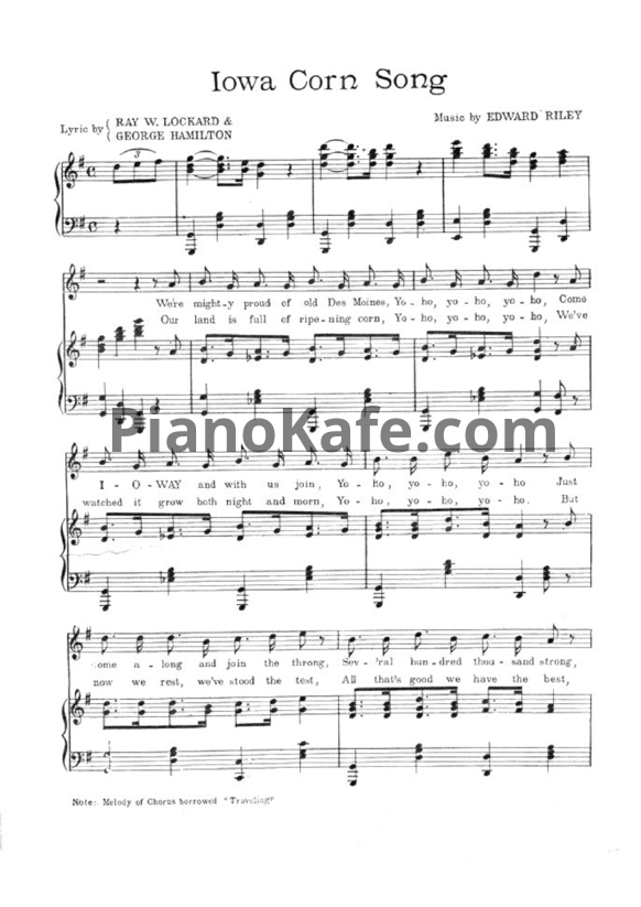 Ноты Edward Riley - Iowa corn song - PianoKafe.com