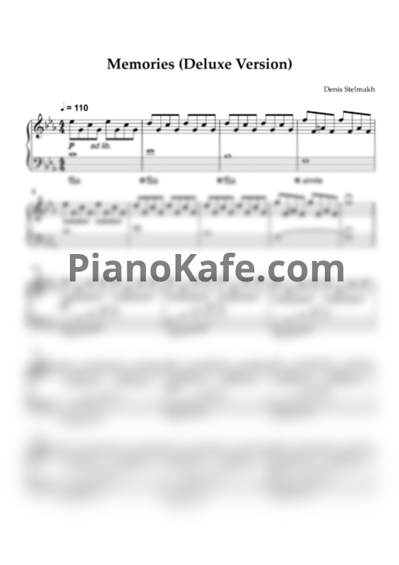 Ноты Denis Stelmakh - Memories (Deluxe Version) - PianoKafe.com