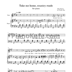 Ноты John Denver - Take me home, country roads (arr. Ruden Ilya) - предпросмотр