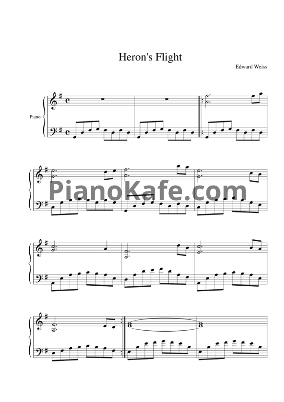 Ноты Edward Weiss - Heron's flight - PianoKafe.com