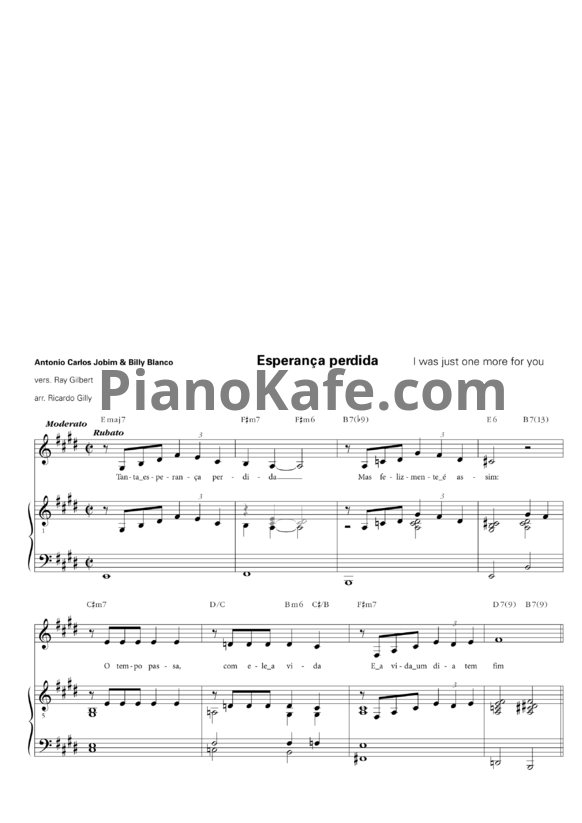 Ноты Antonio Carlos Jobim & Billy Blanco - I was just one more for you - PianoKafe.com