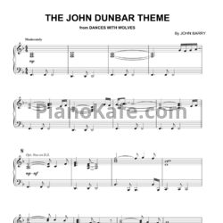 Ноты John Barry - The John Dunbar theme - предпросмотр