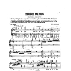 Ноты Луи Моро Готшалк - Ne m'oubliez pas - предпросмотр