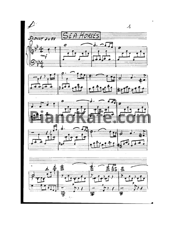 Ноты Rick Wakeman - Sea horses - PianoKafe.com