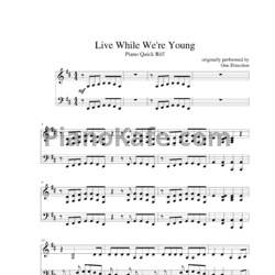 Ноты One Direction - Live while we're young (Версия 2) - предпросмотр