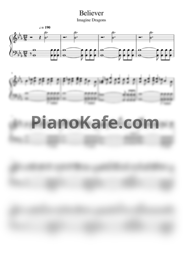 Ноты Imagine Dragons- Believer (Версия 4) - PianoKafe.com