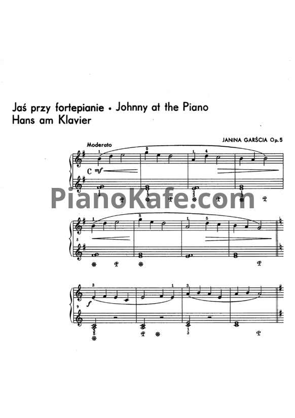Ноты Янина Гарсиа - Миниатюры (Op. 5) - PianoKafe.com