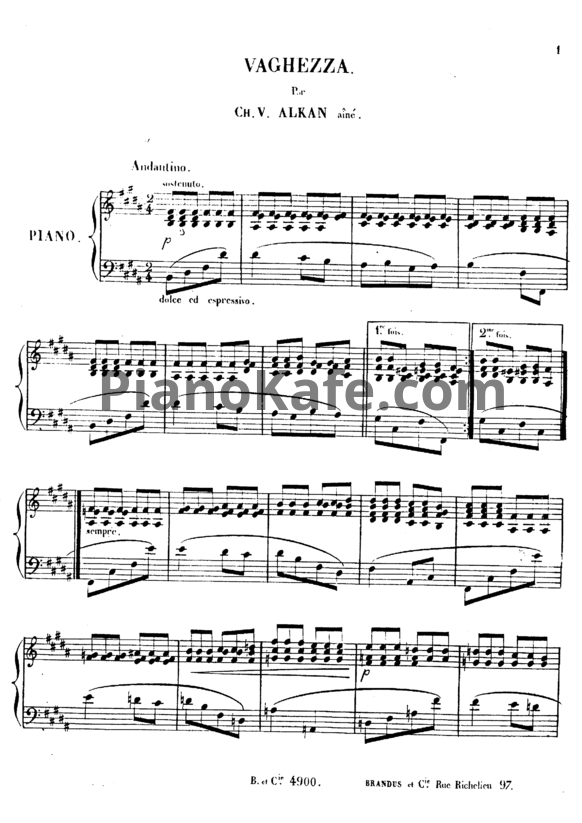 Ноты Шарль Алькан - Четыре экспромта для фортепиано (Op. 32) - PianoKafe.com
