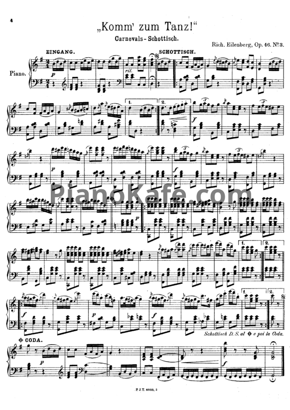 Ноты Р. Эйленберг - Komm' zum Tanz! (Op. 46, №3) - PianoKafe.com