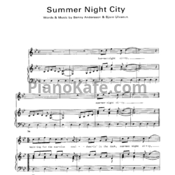Ноты Abba - Summer night city - предпросмотр