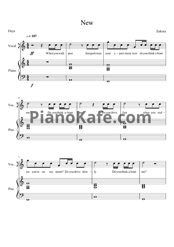 Ноты Daya - New - PianoKafe.com