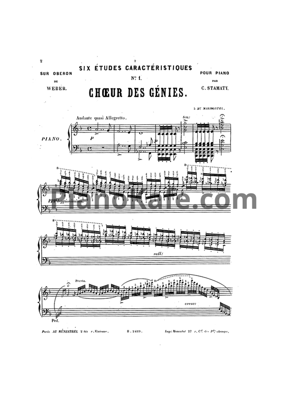 Ноты Камиль Стамати - 6 характерных этюдов по "Obéron" (Op. 33) - PianoKafe.com