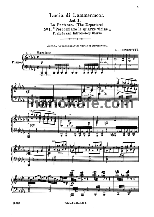Ноты Gaetano Donizetti - Опера "Лючия ди Ламмермур" - PianoKafe.com