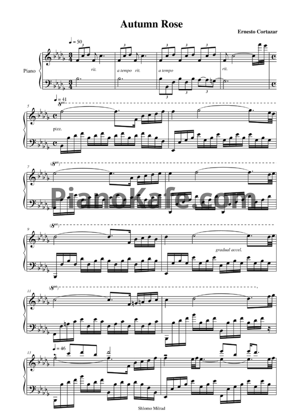 Ноты Ernesto Cortazar - Autumn Rose - PianoKafe.com