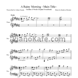 Ноты Kashiwa Daisuke - A rainy morning (Main title) - предпросмотр