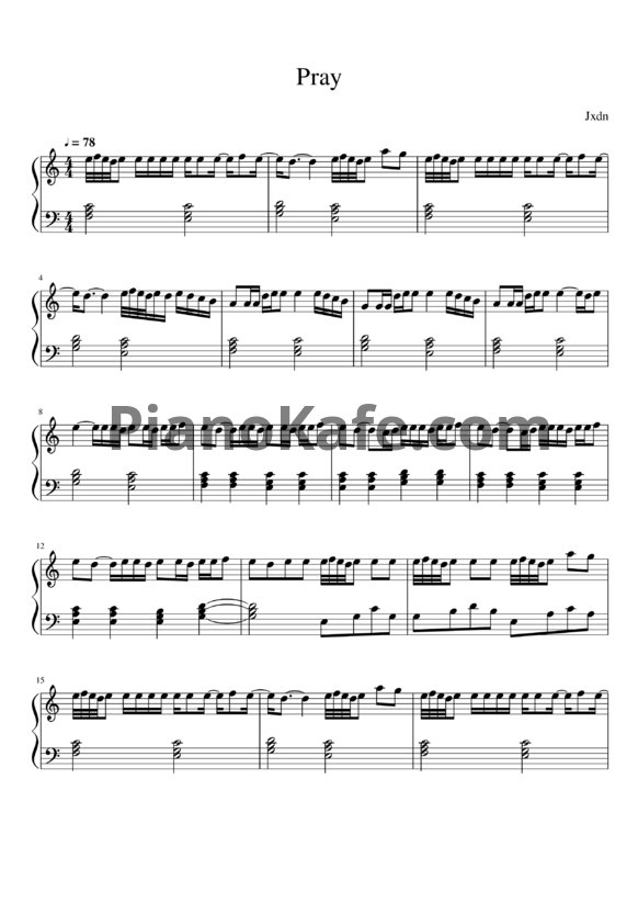 Ноты Jxdn - Pray - PianoKafe.com